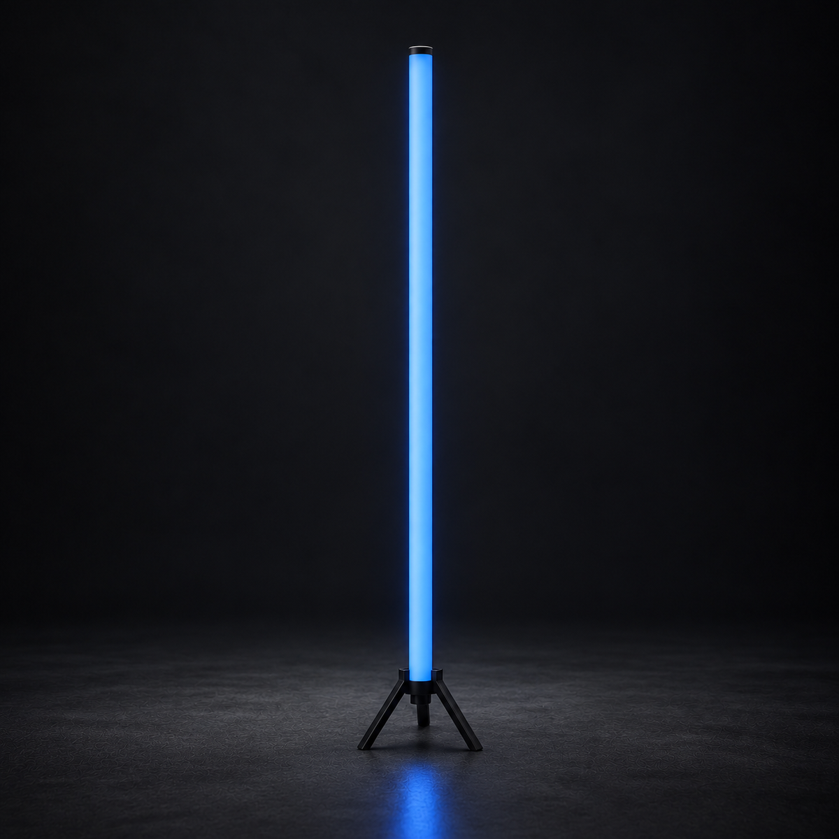 Tube LED RGB DMX BLACK ICE EVENTS — 1,5 m, vue unitaire sur support au sol, rendu studio