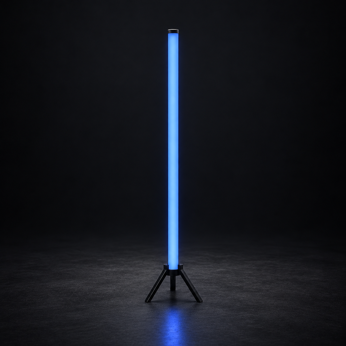 Tube LED RGB DMX BLACK ICE EVENTS — 1 m, vue unitaire sur support au sol, rendu studio