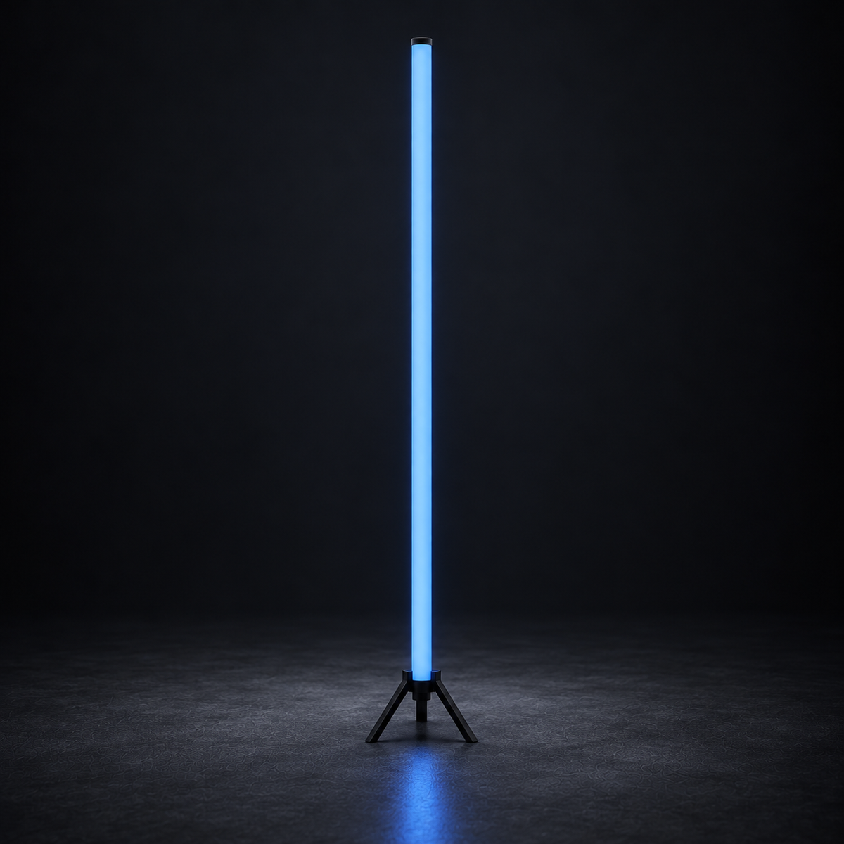 Tube LED RGB DMX BLACK ICE EVENTS — 2 m, vue unitaire sur support au sol, rendu studio